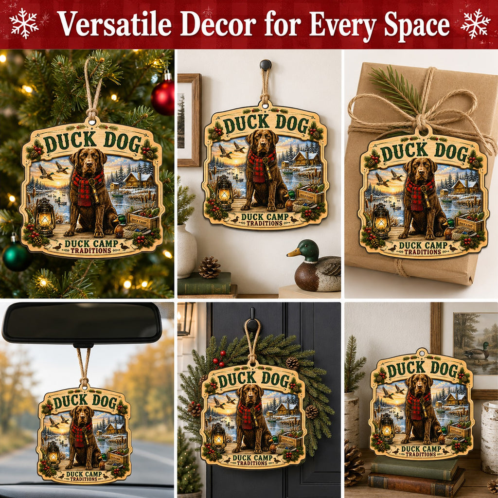 Duck Dog Hunting Retriever Lab Christmas Ornament, Lab Retriever Keepsake, Wood Tree Decoration