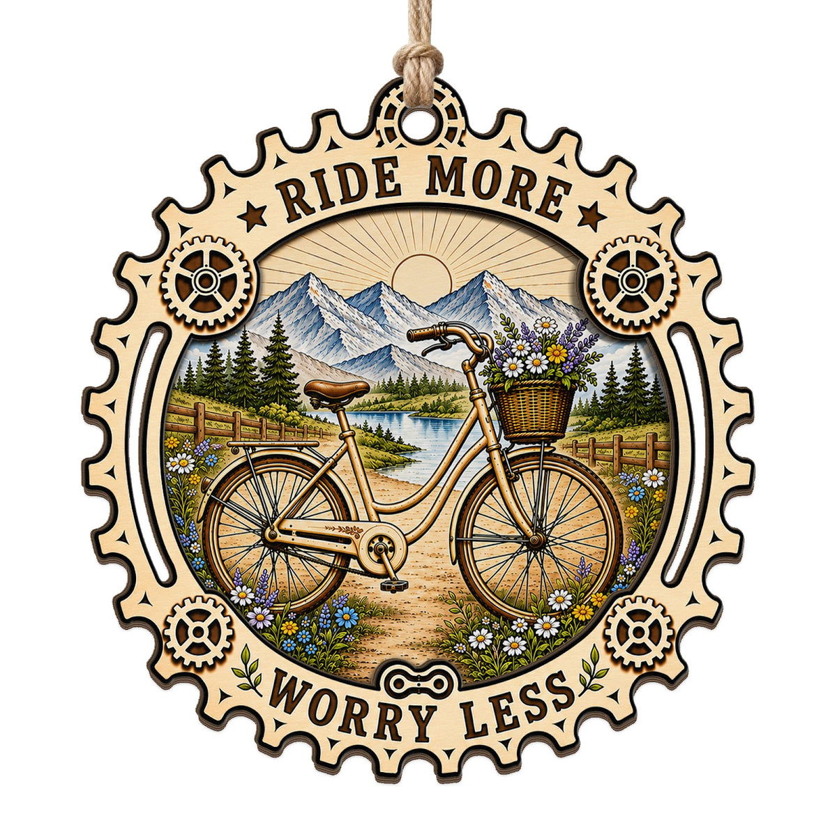 Cycling Lifestyle Keepsake, Stocking Stuffer For Trail Rider, Gravel Biker Mantle Decor