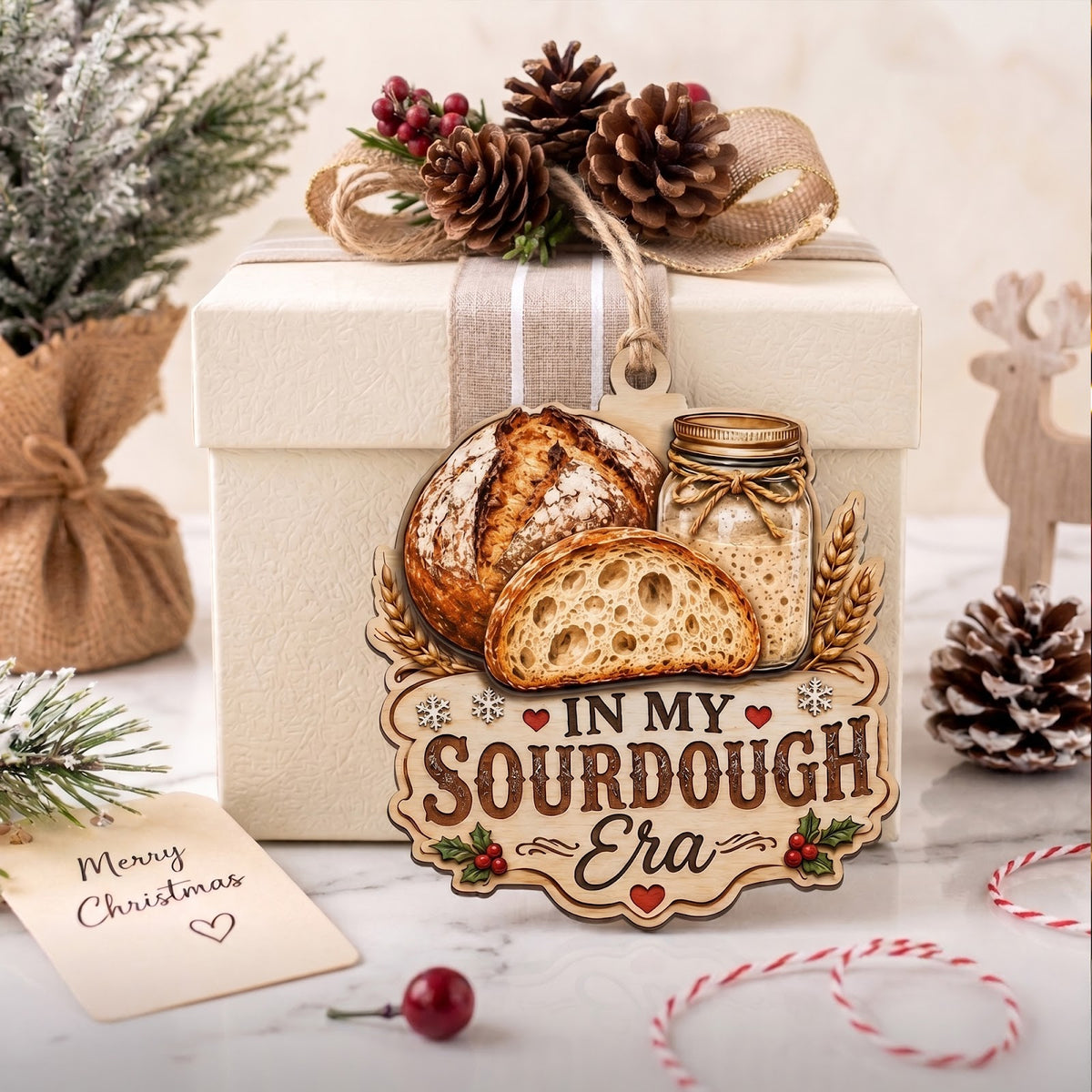 Sourdough Era Wood Christmas Ornament