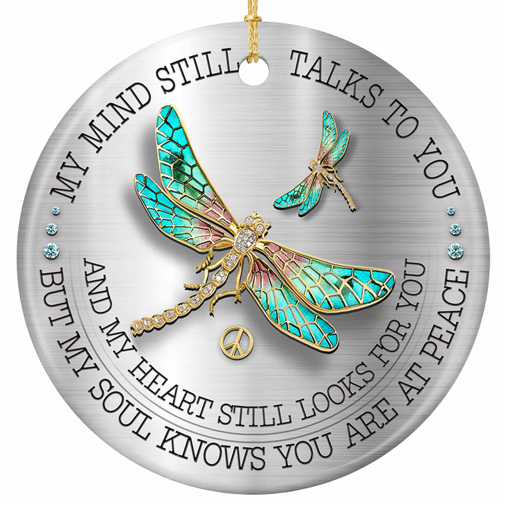Two Jewelled Dragonflies in Turquoise Enamel and Gold on Brushed Silver. Ceramic Memorial Keepsake.