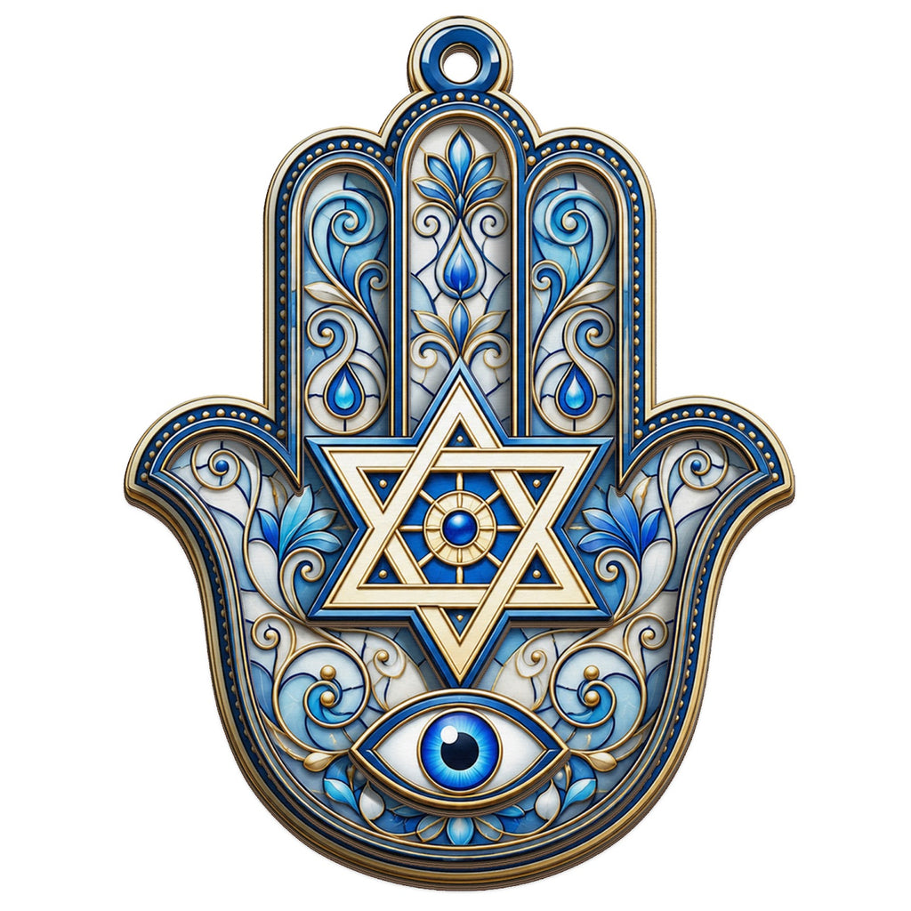 Hamsa Protection Keepsake, Hanukkah Stuffer For Jewish Friend, Judaica Mantle Decor