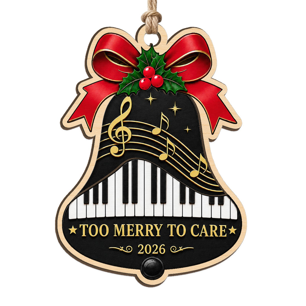 Bell And Piano Keepsake, Stocking Stuffer For Pianist, Music Lover Mantle Decor