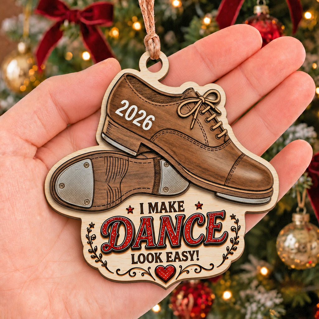 Tap Shoes Wood Christmas Ornament