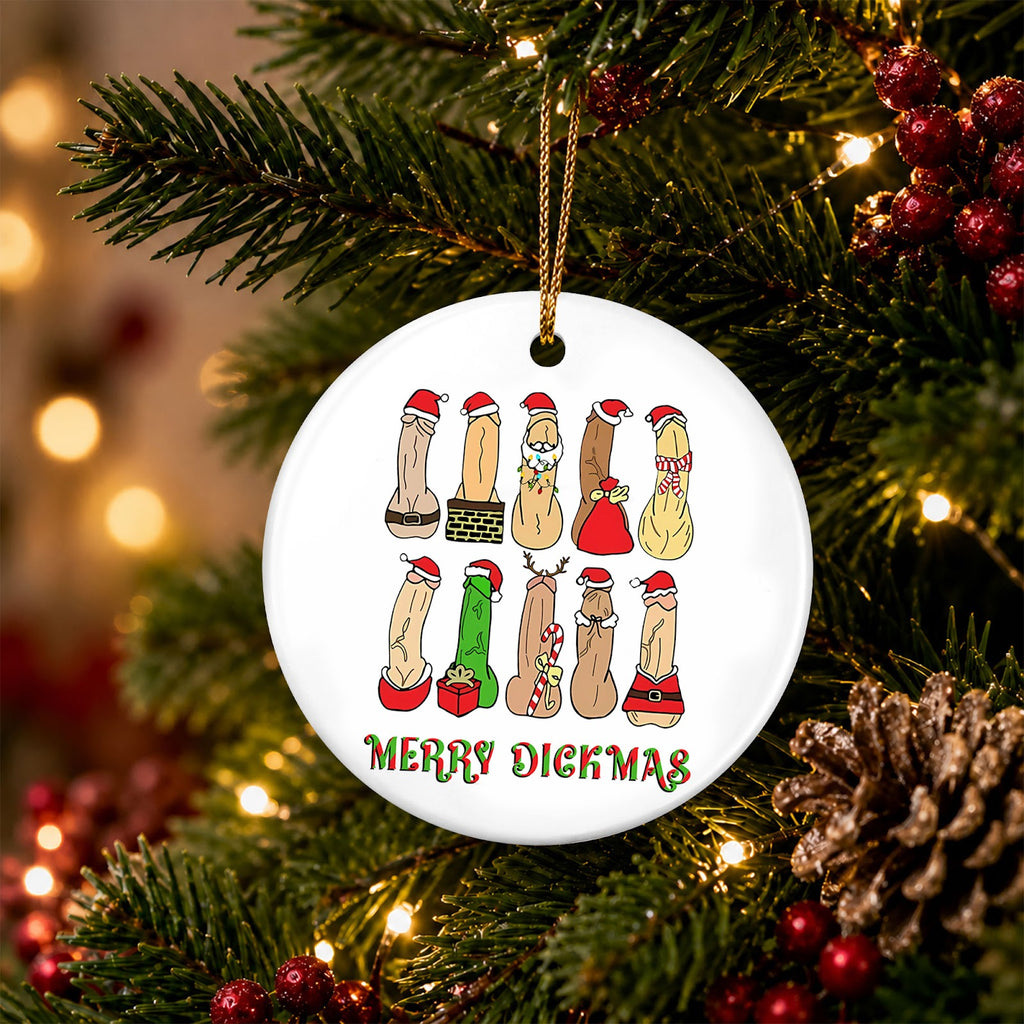 Funny Christmas Ornament, Adults Only Gag Party Gift, Ceramic Hanging Tree Decoration