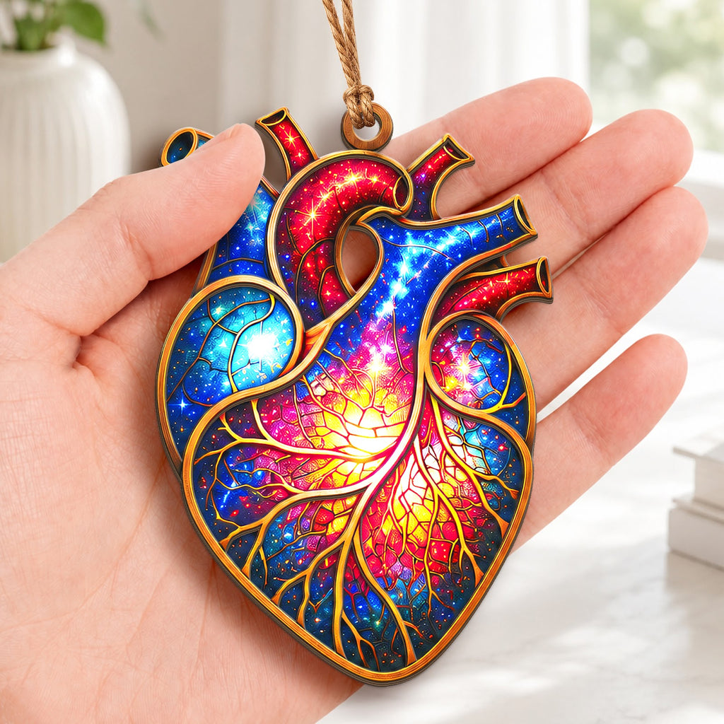 Anatomical Heart Human Biology Christmas Ornament, Stocking Stuffer For Nurse, Wood Ornament