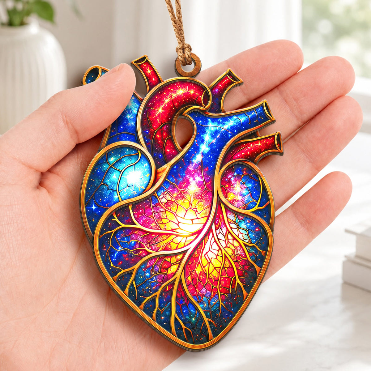 Anatomical Heart Human Biology Christmas Ornament, Stocking Stuffer For Nurse, Wood Ornament