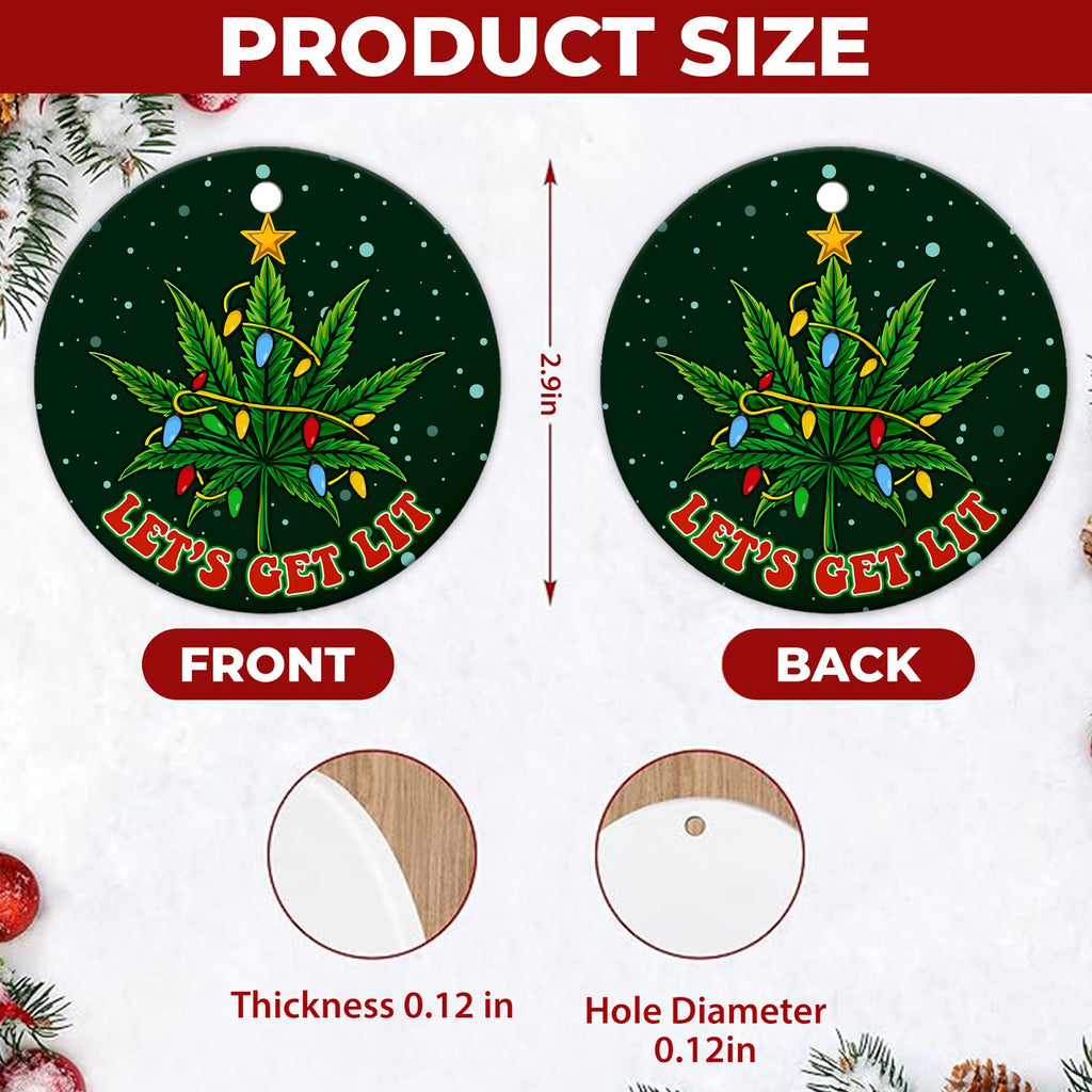 Funny Christmas Ornament, Green Leaf Tree Adult Gag, Ceramic Hanging Tree Decoration