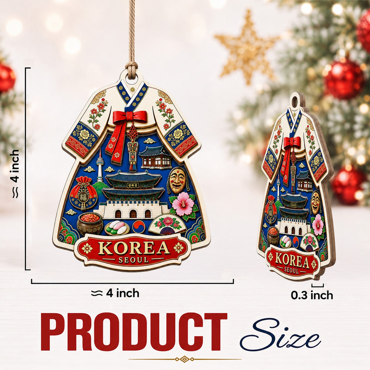 Germany Christmas Ornament, Berlin Brandenburg Gate Souvenir Gift, Wood Hanging Tree Decoration