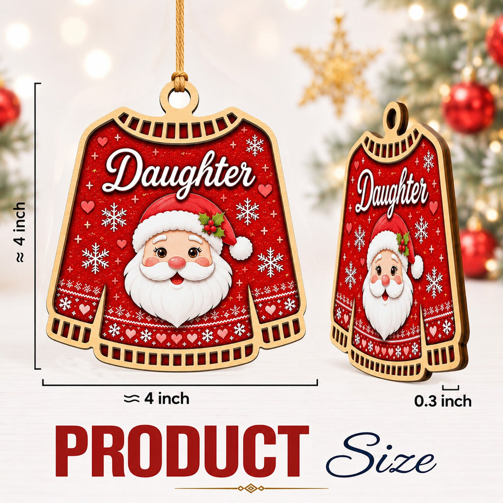 Daughter Christmas Ornament, Sentimental Gift From Mom And Dad, Wood Hanging Tree Decoration