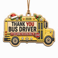 Shows a School Bus with a Stop Sign and Thank You for Going the Extra Mile Text. Gift for School Bus Drivers.
