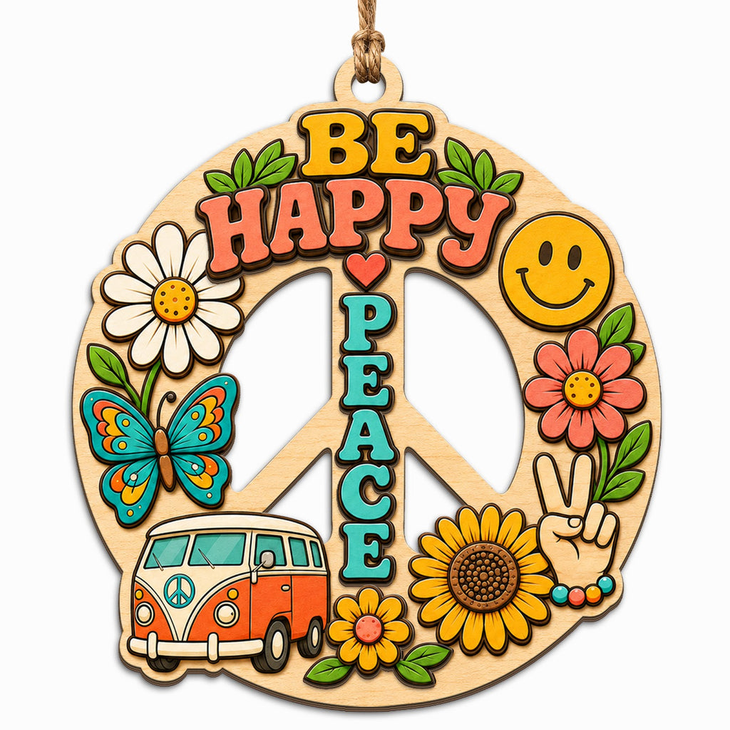 Boho Peace Keepsake, Stocking Stuffer For Free Spirit, Retro Groovy Mantle Decor