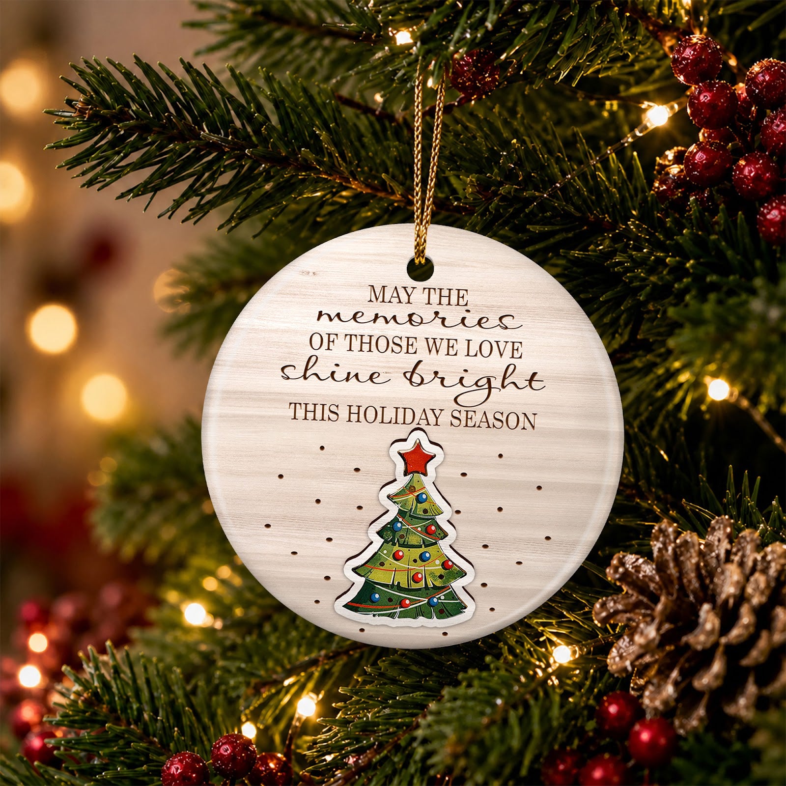 Memorial Christmas Ornament, Remembrance Keepsake Gift, Ceramic Hanging Tree Decoration