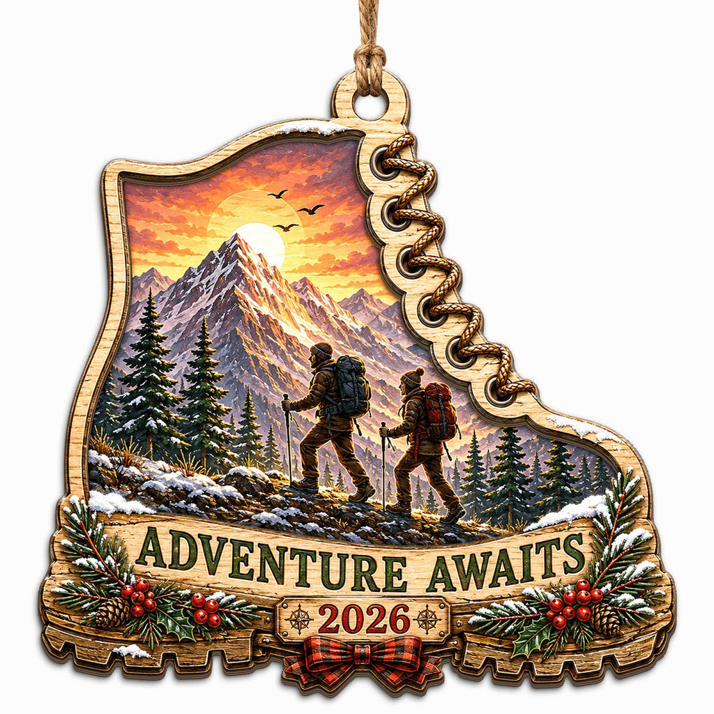 Mountain Trekker Keepsake, Stocking Stuffer For Hiker, Trail Running Mantle Decor