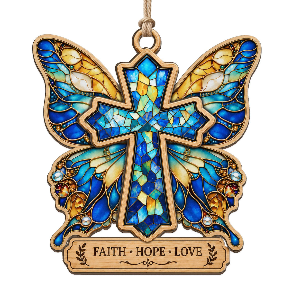 Faith And Butterfly Keepsake, Inspirational Christian Gift, Religious Mantle Decor