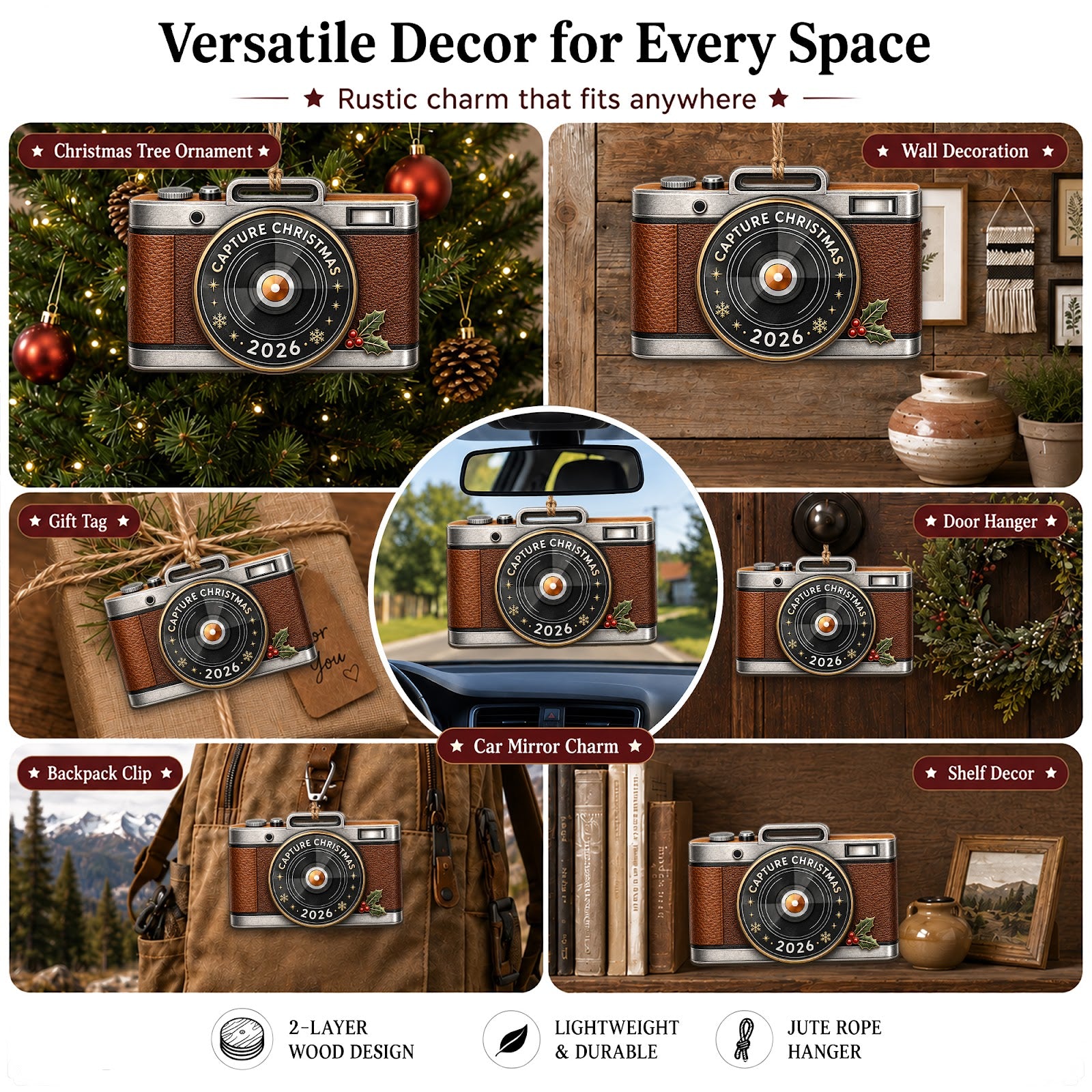 Photographer Wood Christmas Ornament