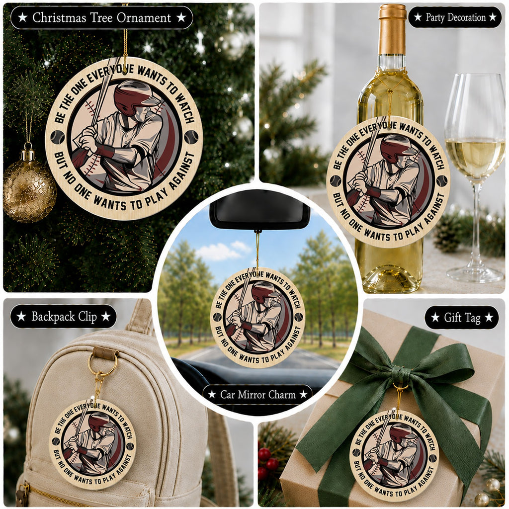 Baseball Christmas Ornament, Motivational Batter Gift, Ceramic Hanging Tree Decoration