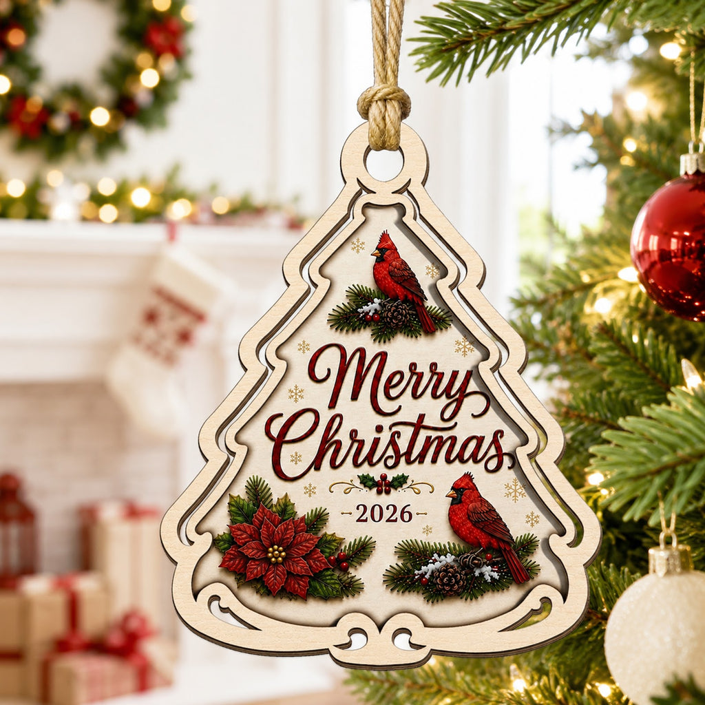 Wonderful Time Holiday Festive Christmas Ornament, Seasonal Stocking Stuffer, Wood Ornament