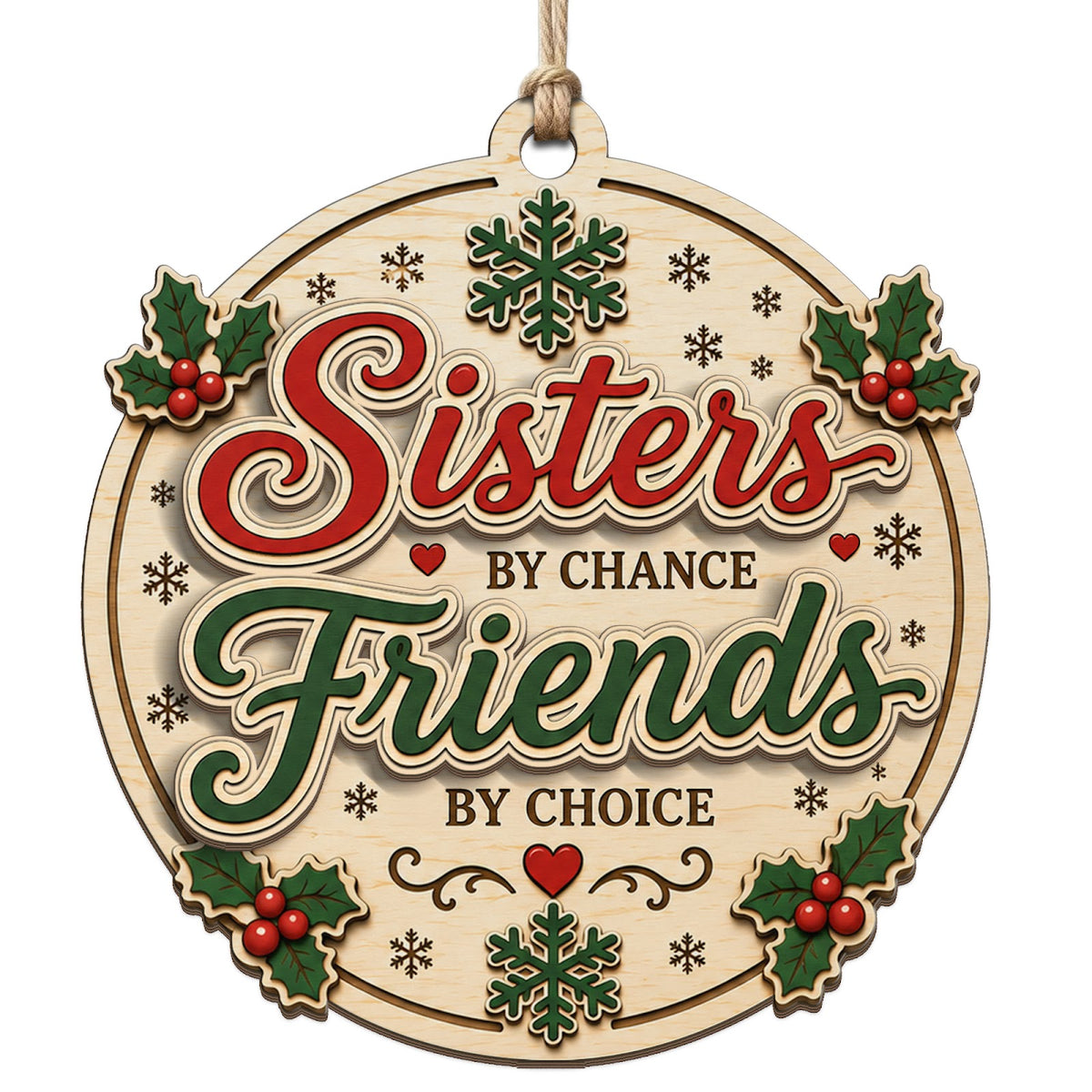 Sisterhood Keepsake, Gift For Sister BFF, Sister Bond Holiday Mantle Decor