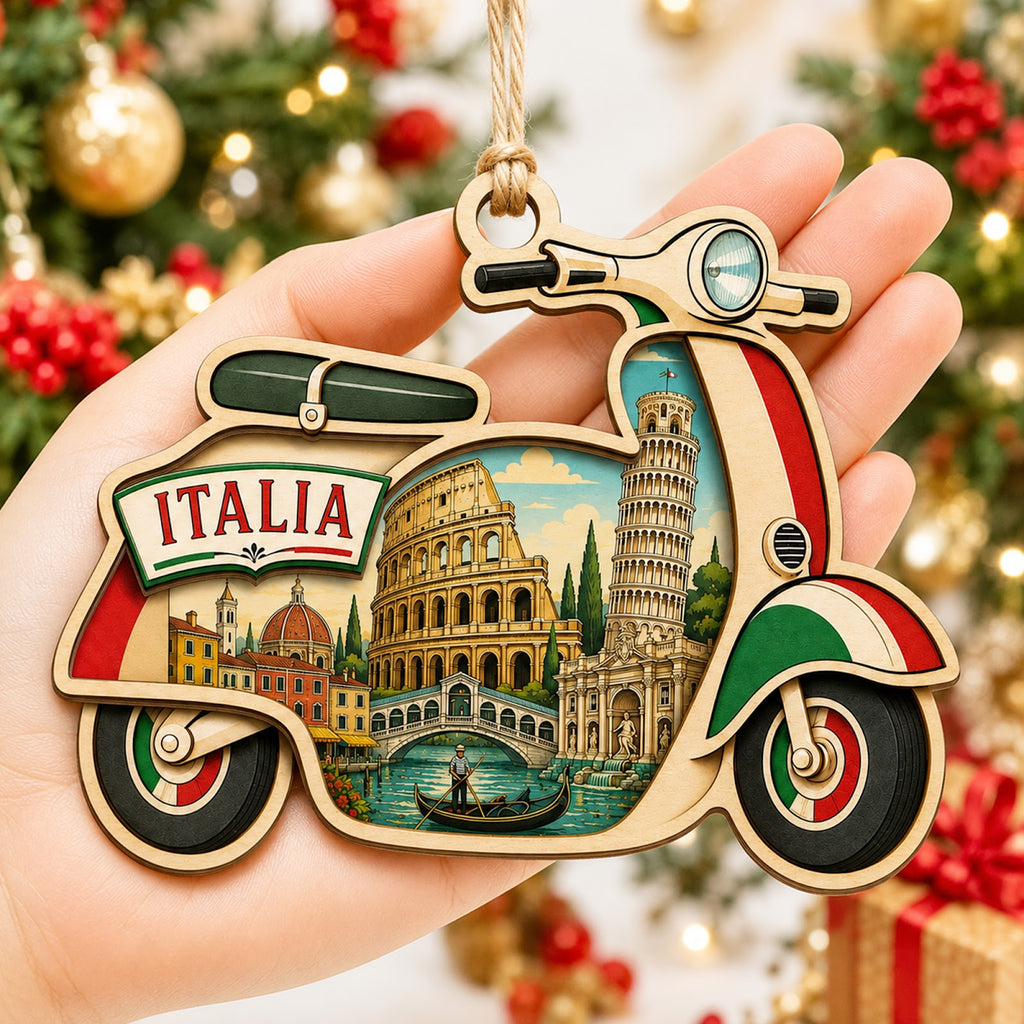 Thailand Christmas Ornament, Bangkok Wat Arun Travel Souvenir Gift, Wood Tree Decoration