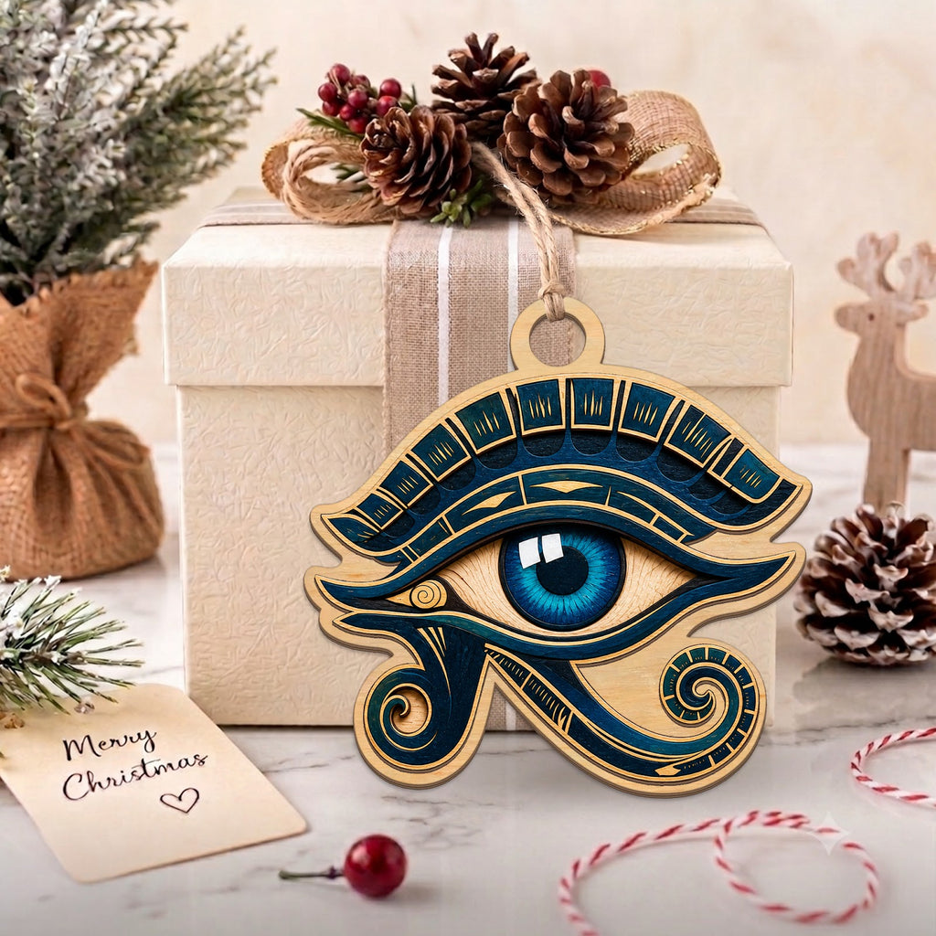 Eye Of Horus Egypt Ancient Myth Christmas Ornament, Egypt Mythology Keepsake, Wood Ornament