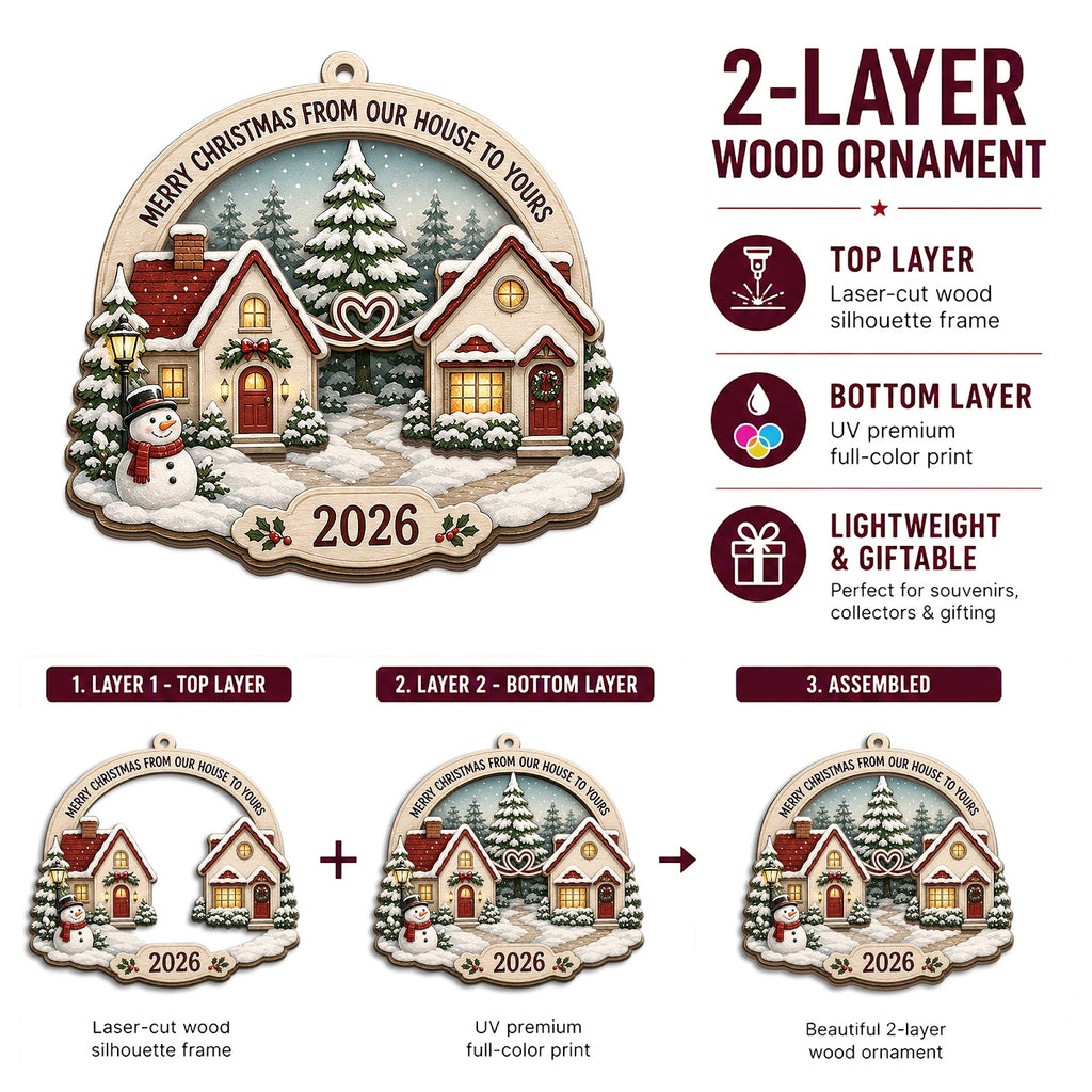 Neighbor Christmas Ornament, Holiday Gift For Neighbor, Wood Hanging Tree Decoration