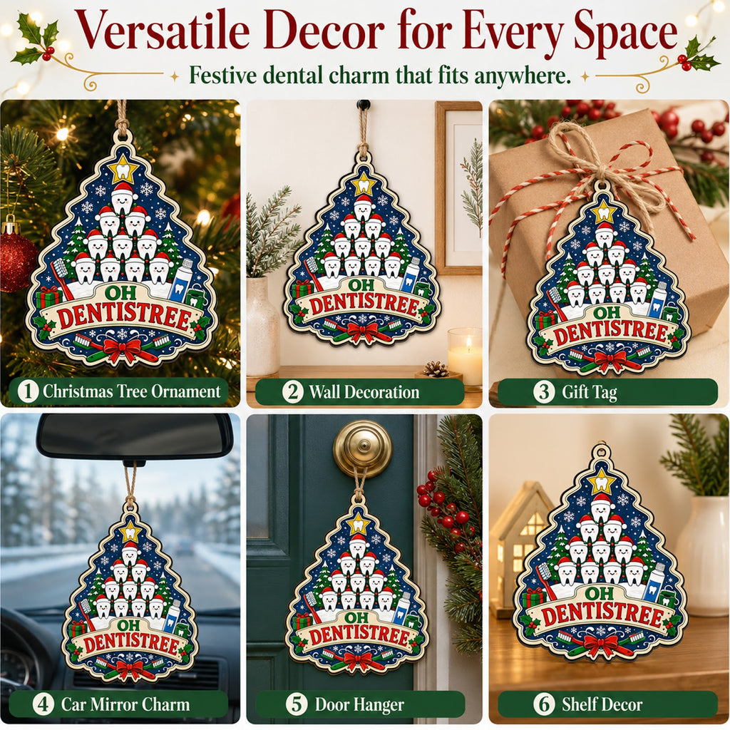 Oh Dentistree Wood Christmas Ornament