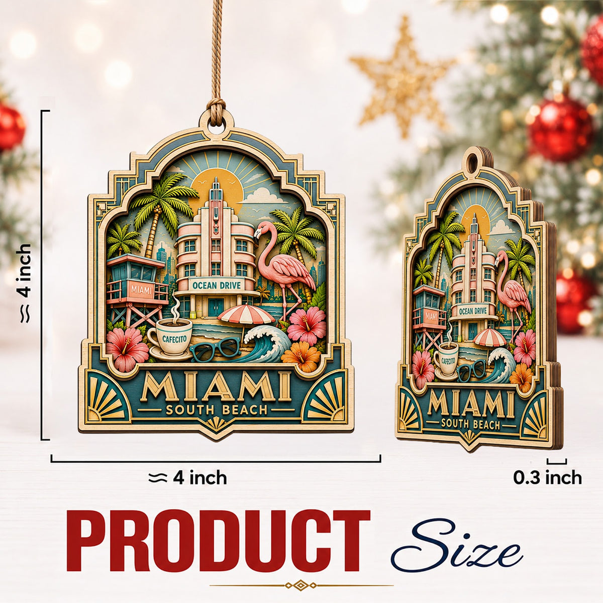 Philadelphia Christmas Ornament, Liberty Bell History Souvenir Gift, Wood Tree Decoration