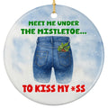 Meet Me Under the Mistletoe. Cheeky Adults-Only Ceramic Keepsake for Dirty Santa and White Elephant Swaps.