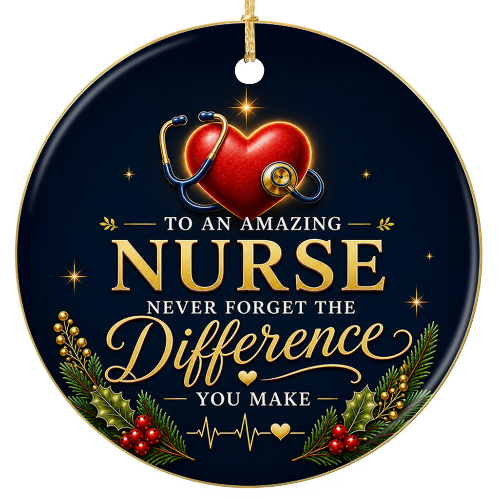 Amazing Nurse design on a glazed ceramic disc. Keepsake for nurses and healthcare workers.