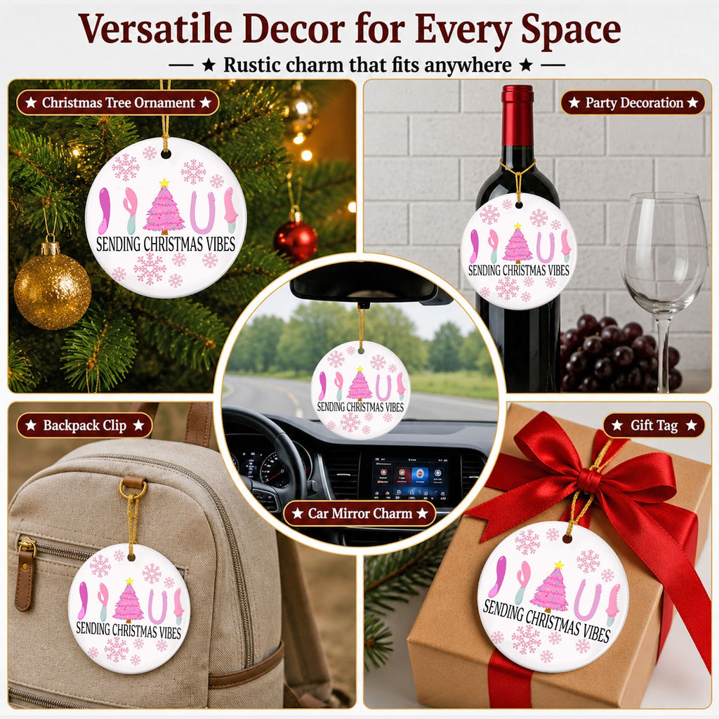 Funny Christmas Ornament, Adults Only Novelty Gag Gift, Ceramic Hanging Tree Decoration