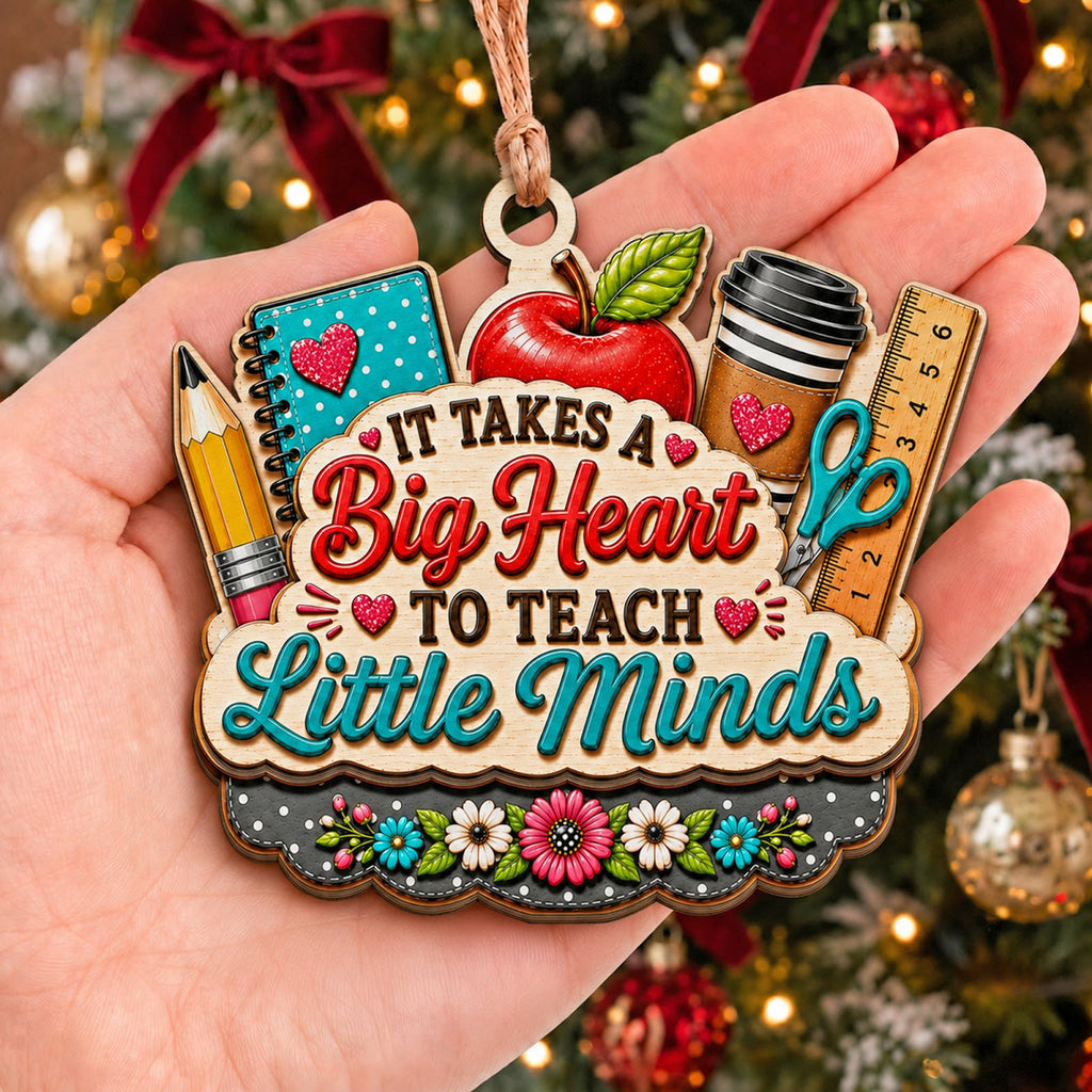 Teacher Wood Christmas Ornament
