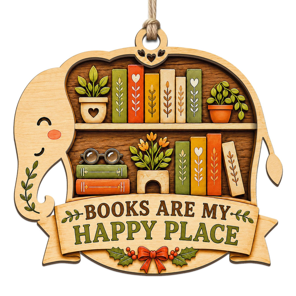 Elephant Reader Keepsake, Stocking Stuffer For Book Fan, Jungle Literary Mantle Decor