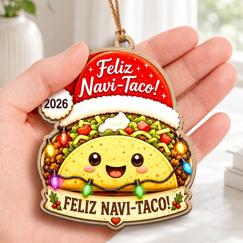 Taco Wood Christmas Ornament