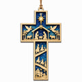 Sacred Cross Keepsake, Religious Holiday Gift, Christian Nativity Mantle Decor