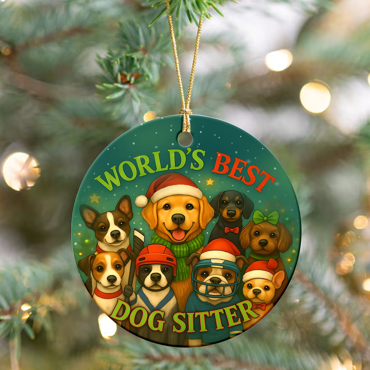 Dog Sitter Christmas Ornament, Thank You Pet Care Gift, Ceramic Hanging Tree Decoration