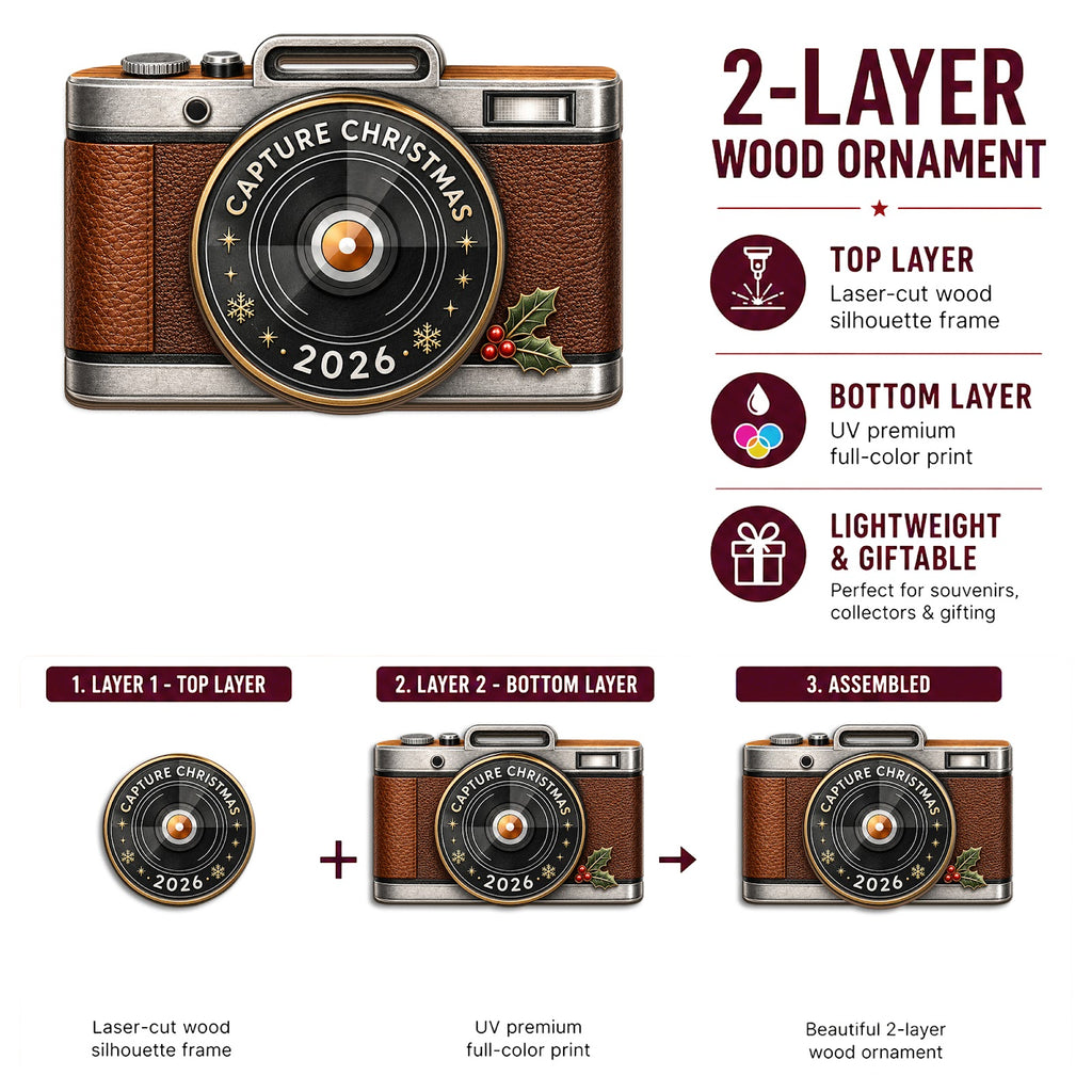 Photographer Wood Christmas Ornament