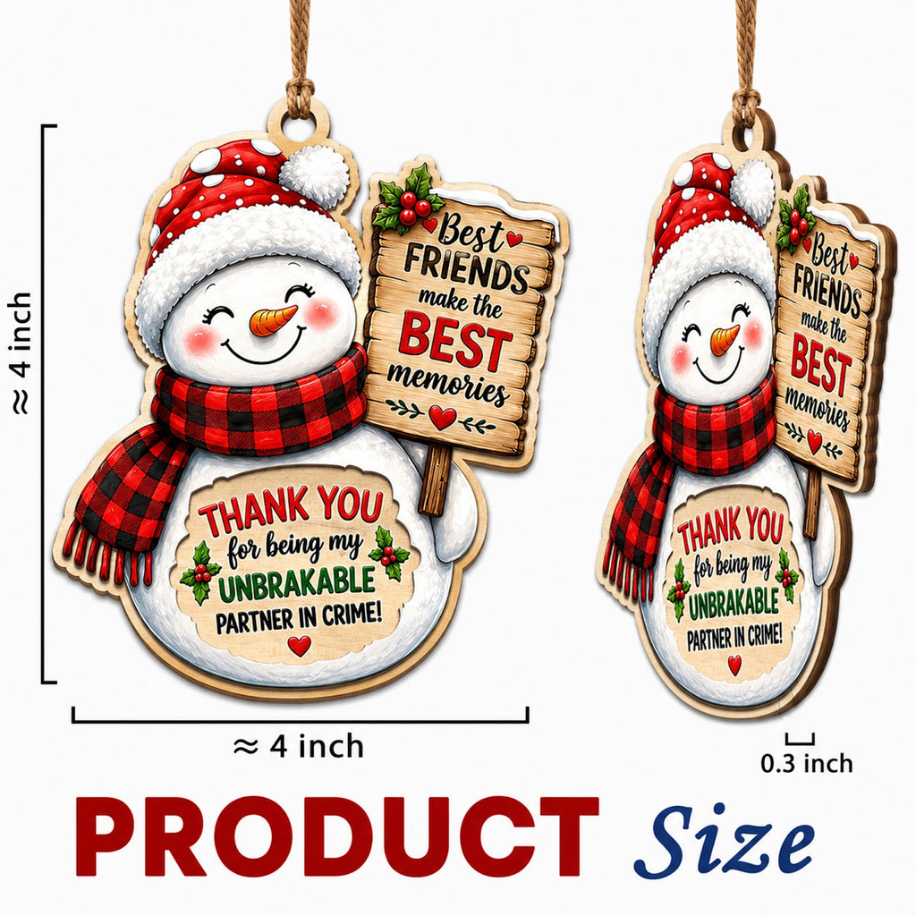 Best Friend Christmas Ornament, BFF Holiday Gift, Wood Hanging Tree Decoration