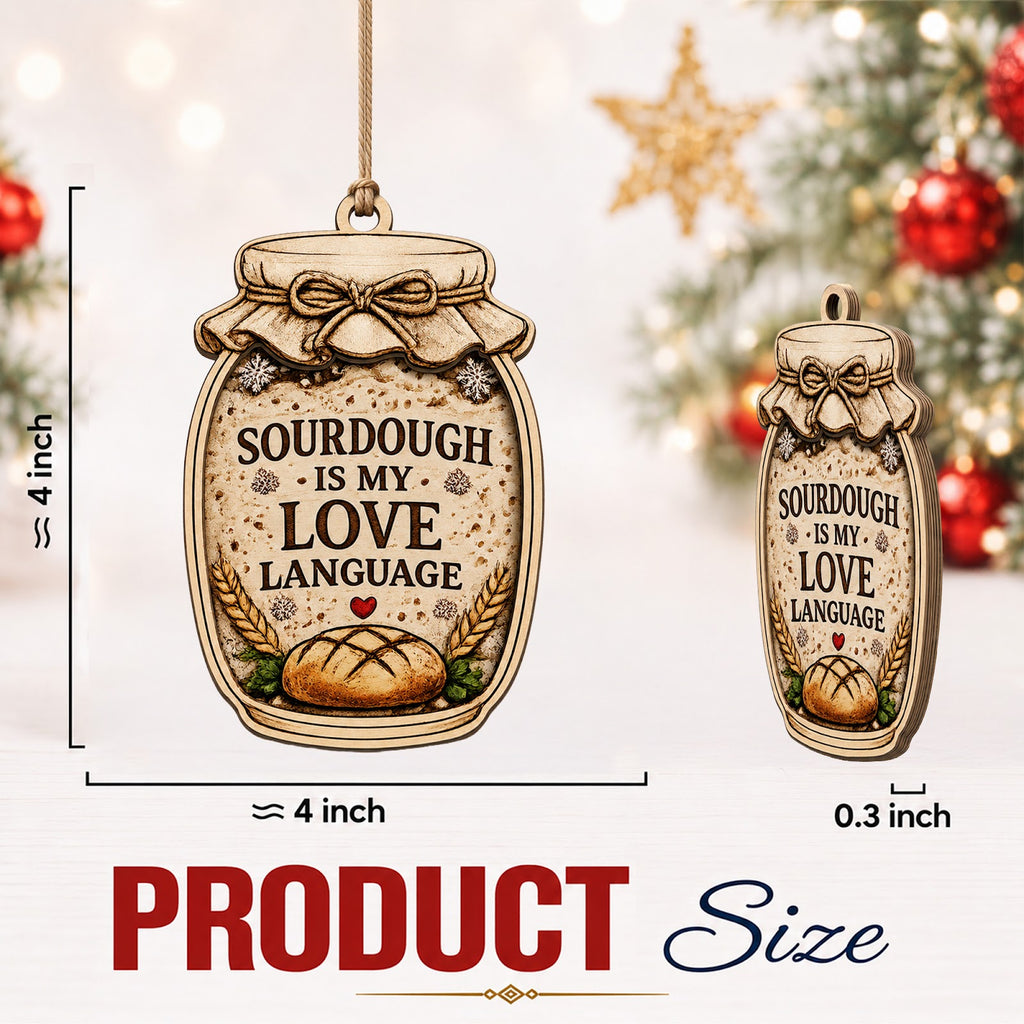 Sourdough Jar Wood Christmas Ornament