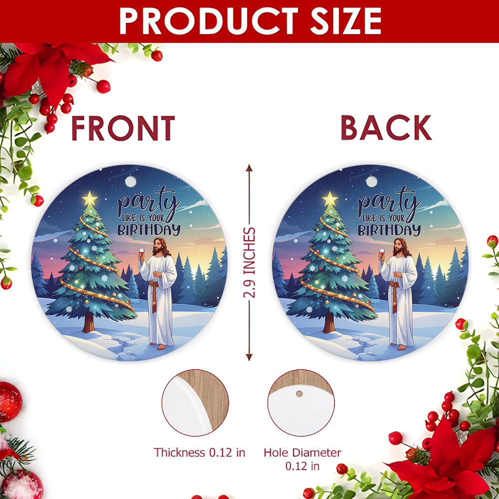 Religious Christmas Ornament, Reason For The Season Gift, Ceramic Hanging Tree Decoration