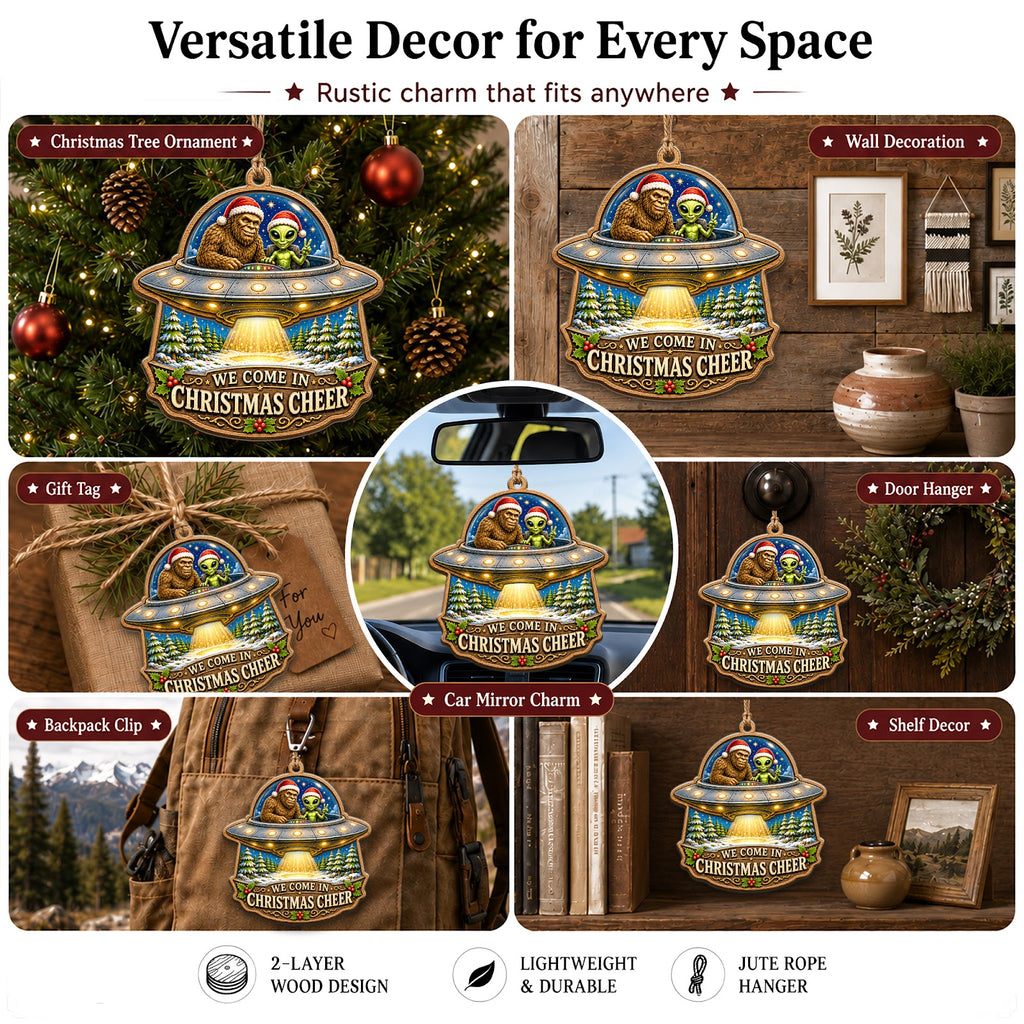 Bigfoot Believe Sasquatch Christmas Ornament, Stocking Stuffer For Sasquatch Fan, Wood Ornament