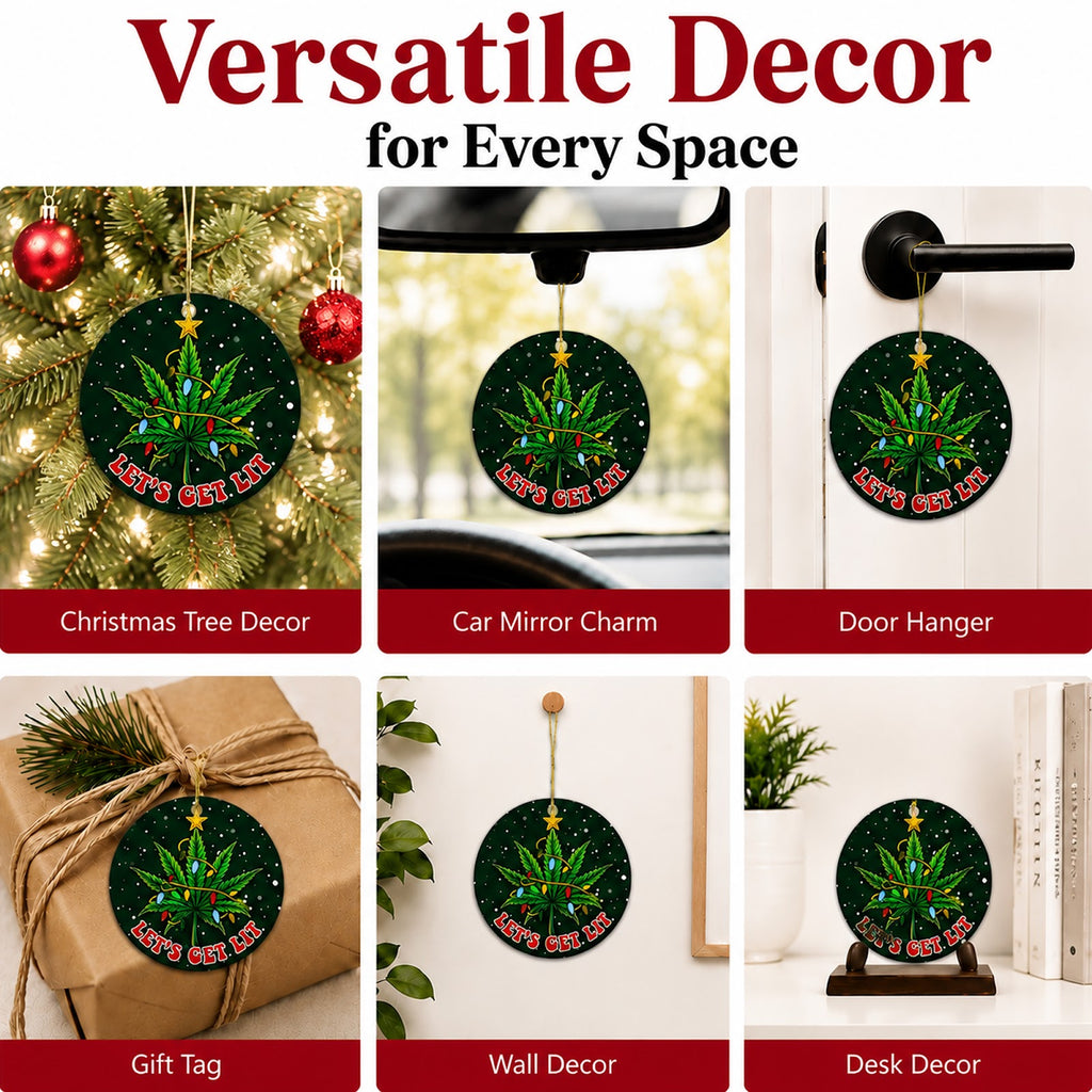 Funny Christmas Ornament, Green Leaf Tree Adult Gag, Ceramic Hanging Tree Decoration
