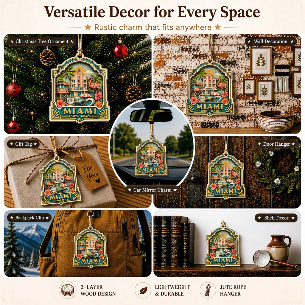 Philadelphia Christmas Ornament, Liberty Bell History Souvenir Gift, Wood Tree Decoration