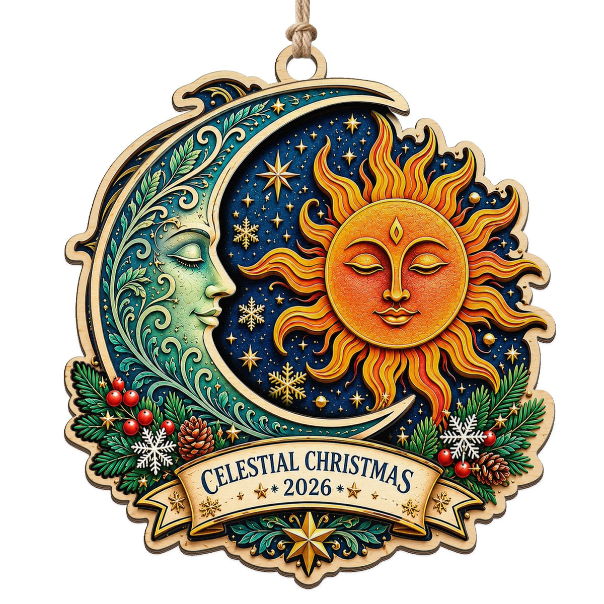 Celestial Balance Keepsake, Stocking Stuffer For Boho Lover, Mystical Moon Mantle Decor