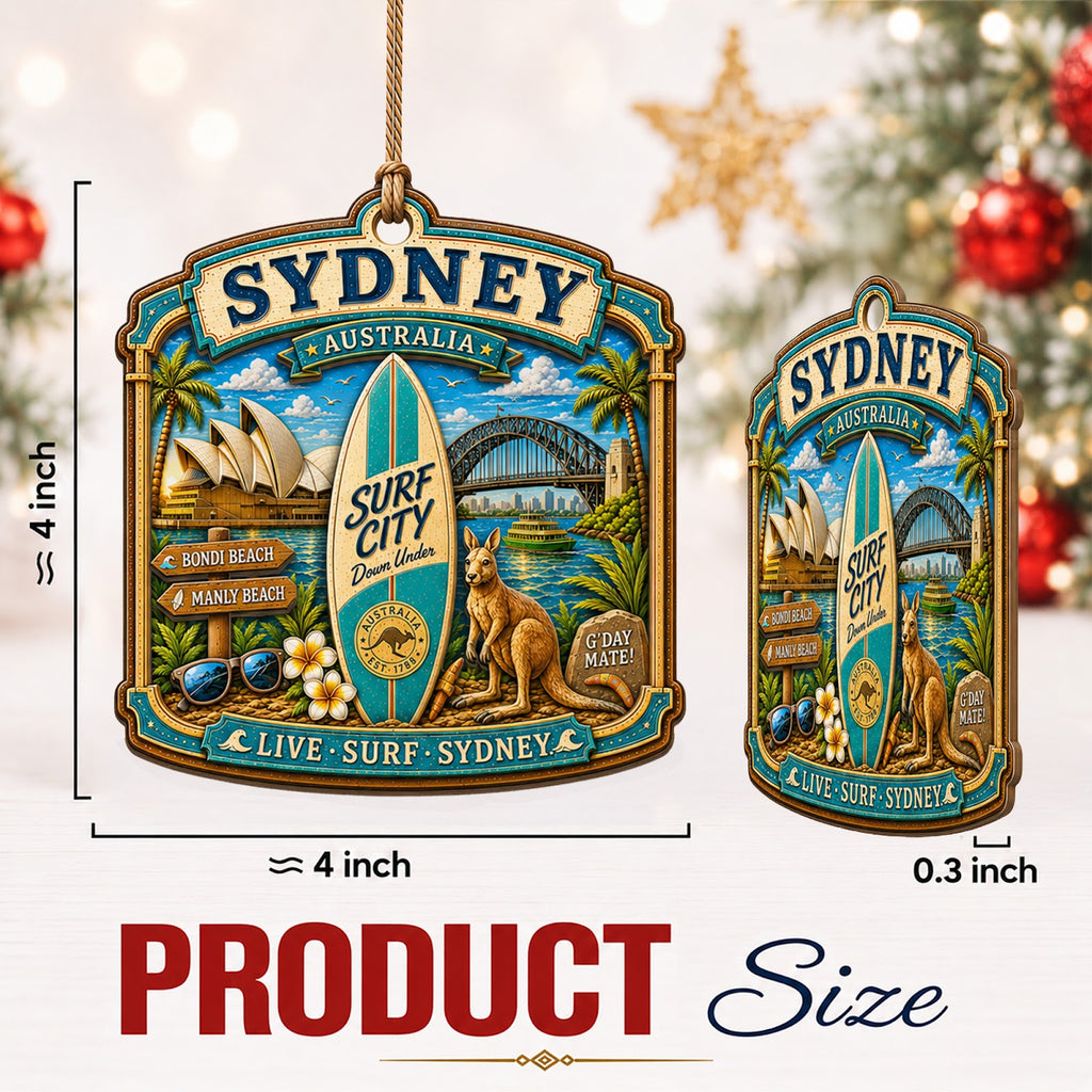 Bangkok Christmas Ornament, Thailand Grand Palace Souvenir Gift, Wood Hanging Tree Decoration
