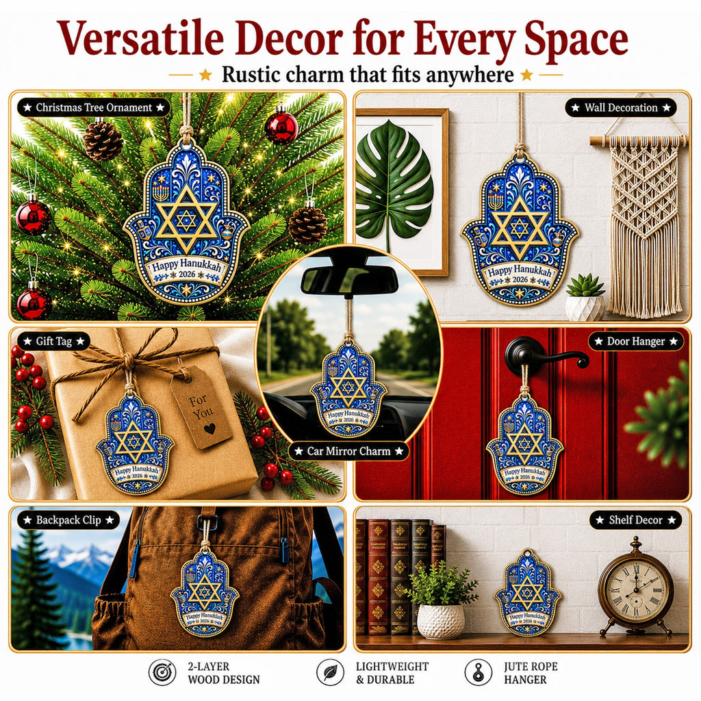 Hanukkah Star Of David Jewish Christmas Ornament, Star Of David Keepsake, Wood Tree Decoration