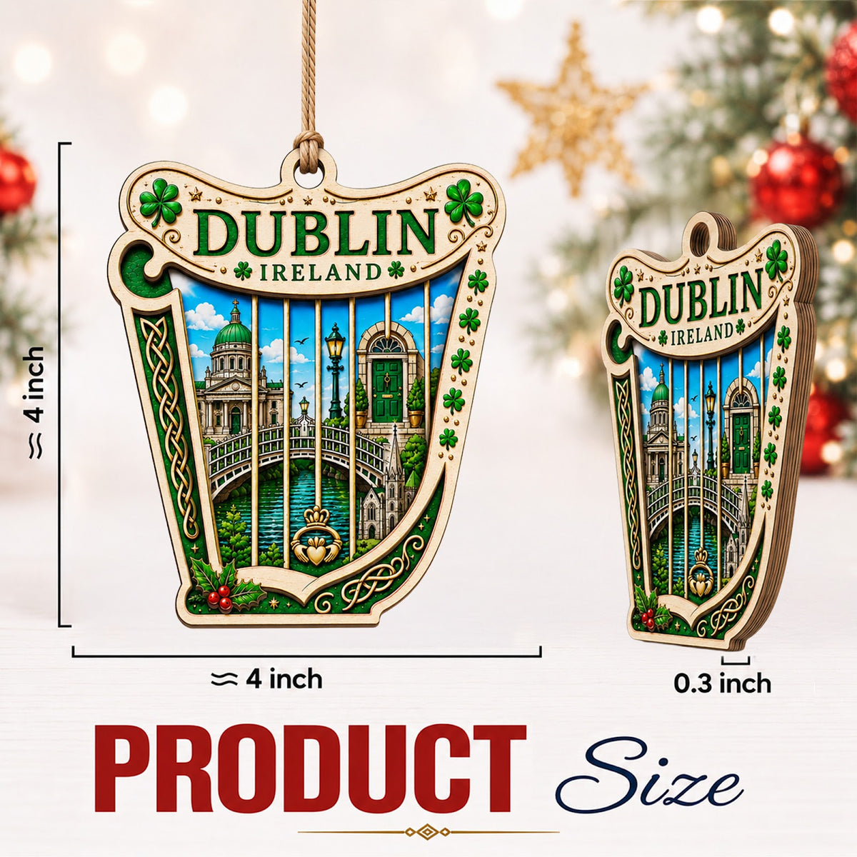 Las Vegas Christmas Ornament, Nevada Neon Strip Souvenir Gift, Wood Hanging Tree Decoration