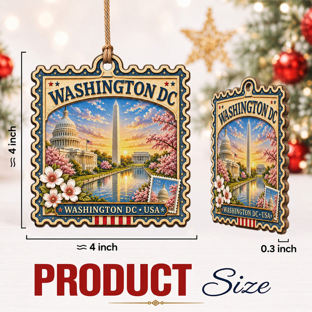 Orlando Christmas Ornament, Florida Family Vacation Souvenir Gift, Wood Hanging Tree Decoration