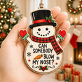 Blow My Nose Novelty Humor Christmas Ornament, Gross-Out Gag Keepsake, Wood Tree Decoration