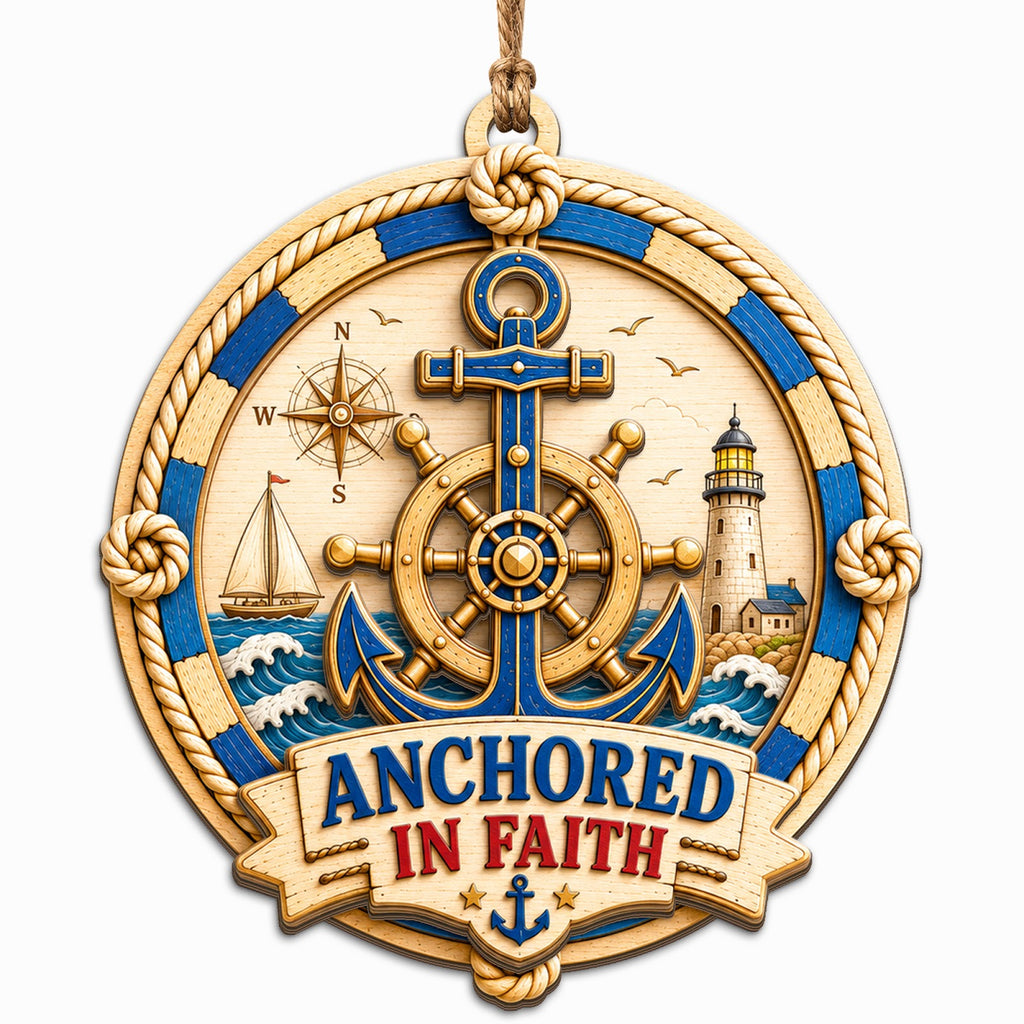 Anchor & Rope Keepsake, Stocking Stuffer For Sailor, Maritime Coastal Mantle Decor