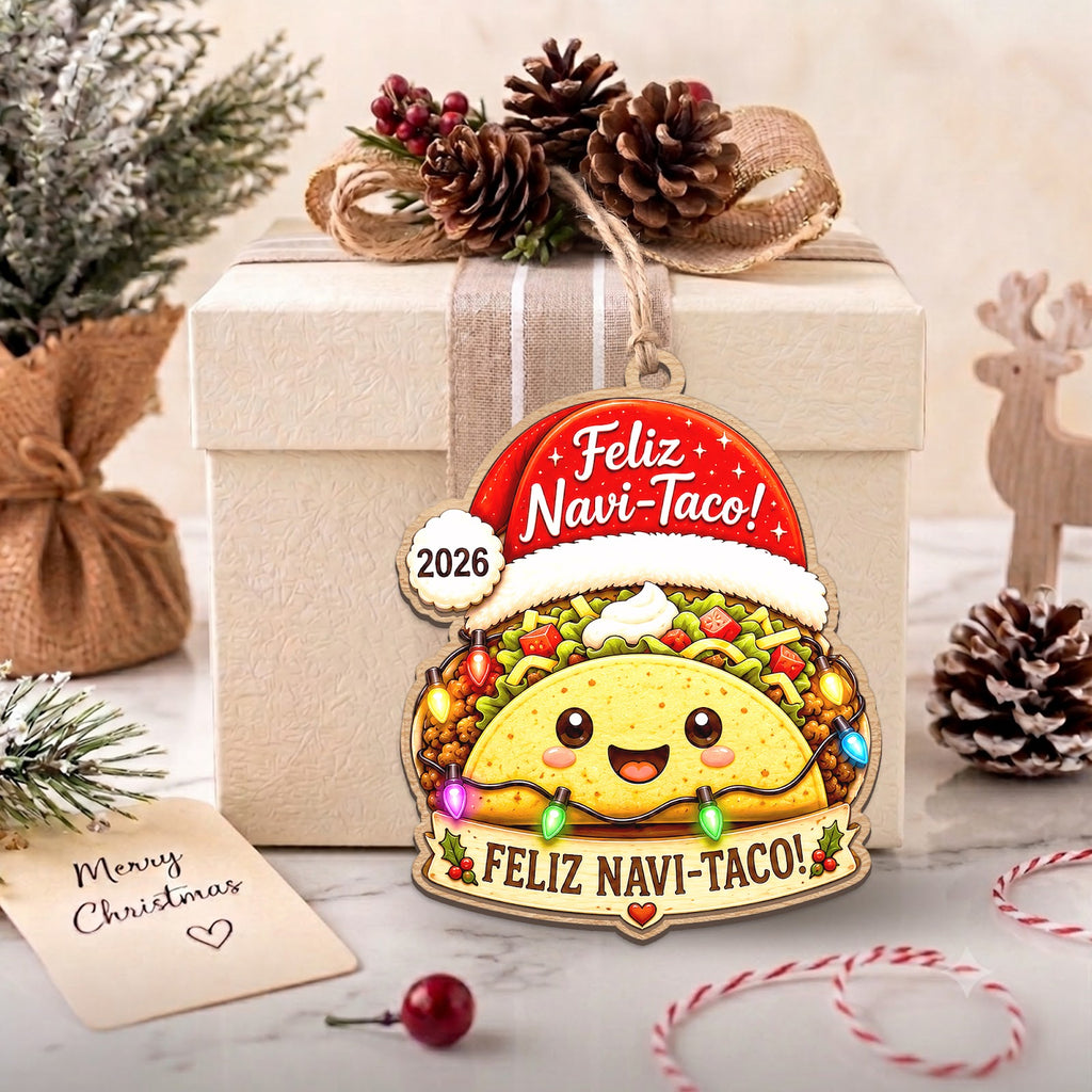 Taco Wood Christmas Ornament